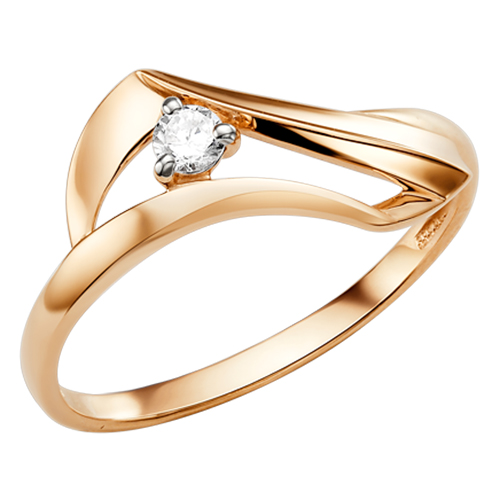 Кольцо, золото, фианит, 011971-1102